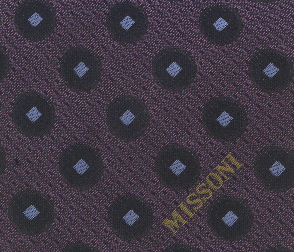 Missoni U5027 Purple/Blue Geometric Pure Silk Tie