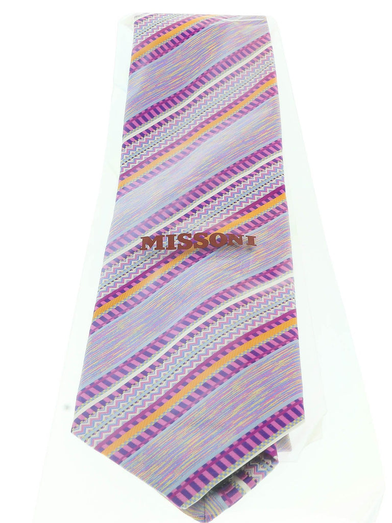 Missoni U3482 Magenta/Pink Graphic Pure Silk Tie