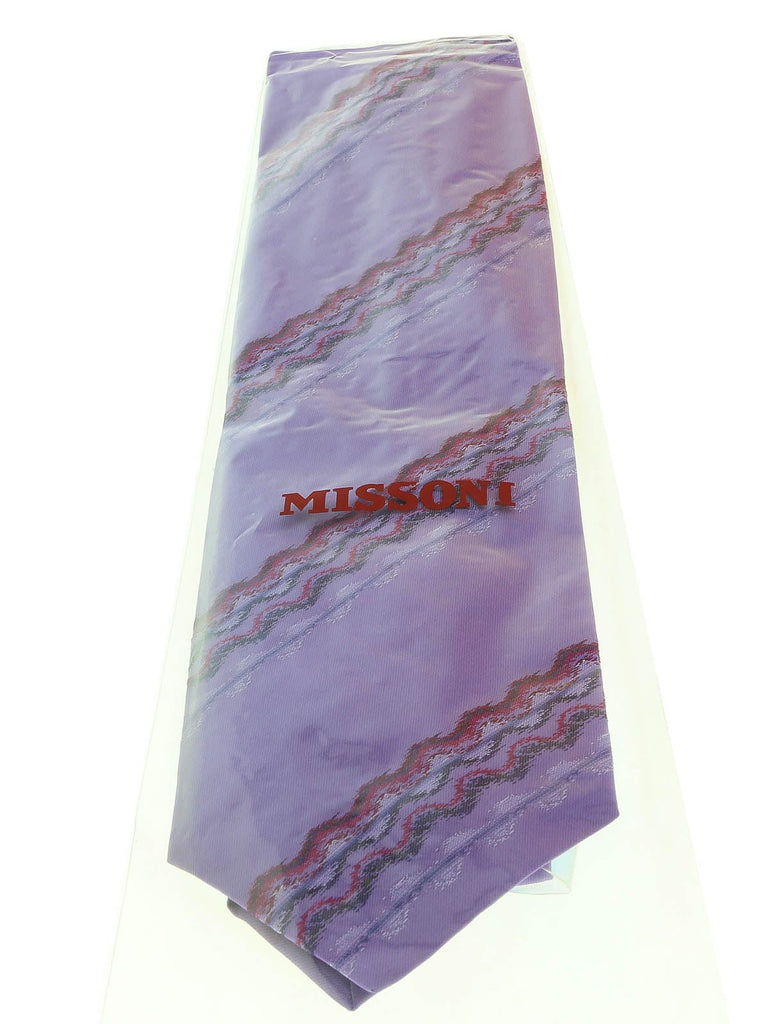 Missoni U3829  Violet Sharkskin Pure Silk Ties