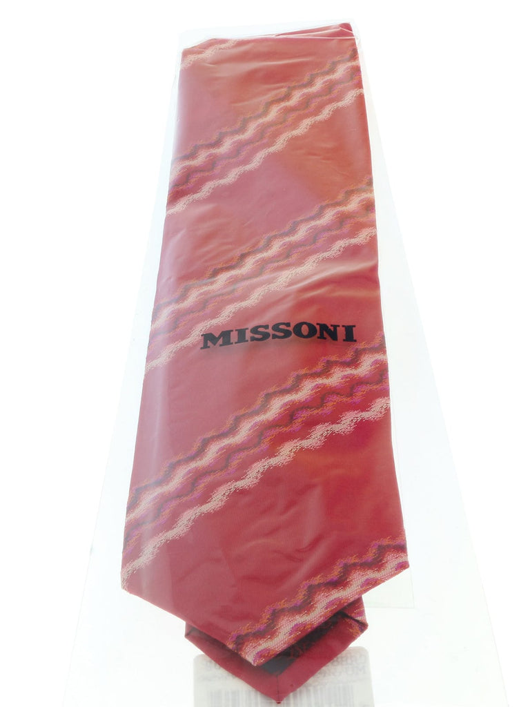 Missoni U4310 Red Sharkskin Pure Silk Tie