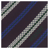 Missoni U5691 Regimental Plum/Electric Blue Pure Silk Tie
