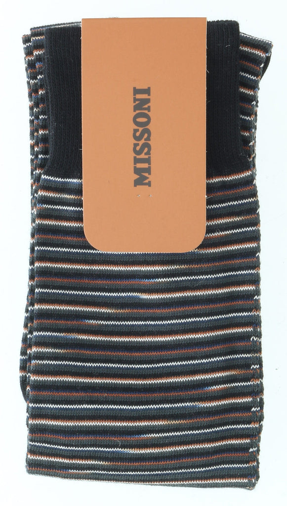 Missoni GM00CMU4657 0001 Black/Orange Knee Length Socks