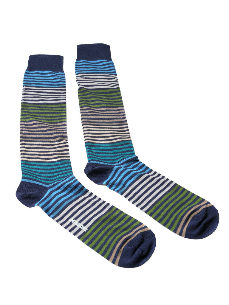 Missoni  Turquoise/Green Striped Knee Length Socks