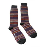Missoni  Gray/Purple Striped Knee Length Socks