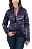 Purple Padded Women's Cropped Jacket