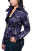 Aureka Prugna Purple Padded Women's Cropped Jacket