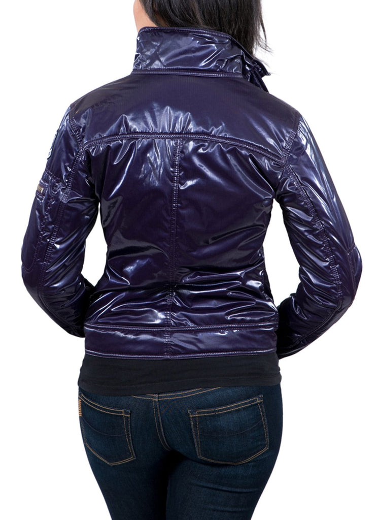 Aureka Prugna Purple Padded Women's Cropped Jacket