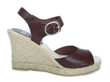 SKA BETTY V7N Chocolate Brown Espadrille Strappy Wedge Sandals