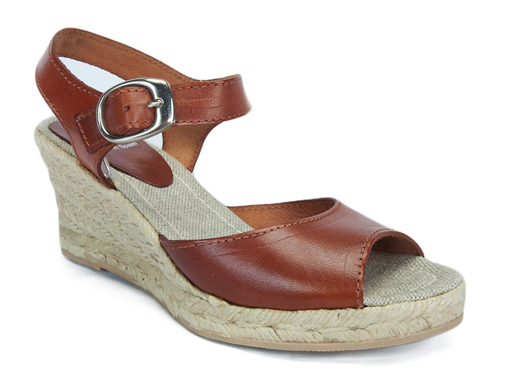 SKA  Tan Espadrille Strappy Wedge Sandals