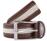 Romeo Gigli  Tan/Ivory Leather/Suede Adjustable Belt