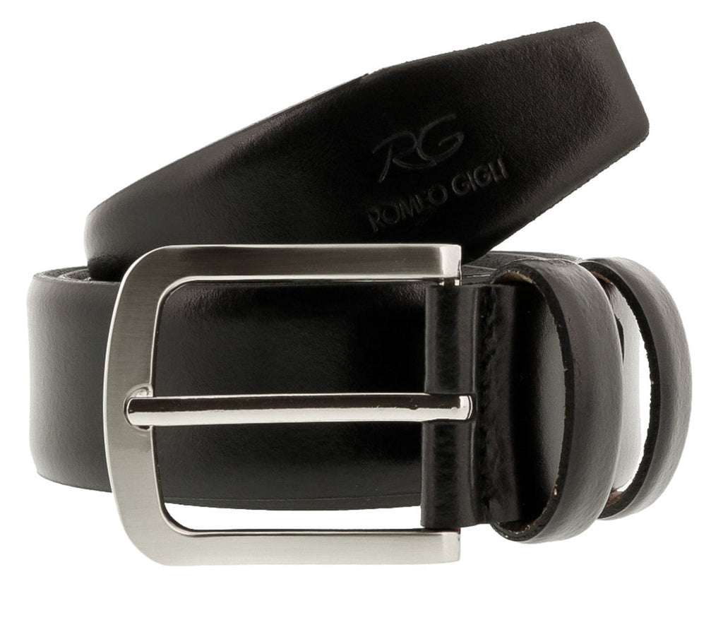 Romeo Gigli  Black Leather Adjustable Mens Belt