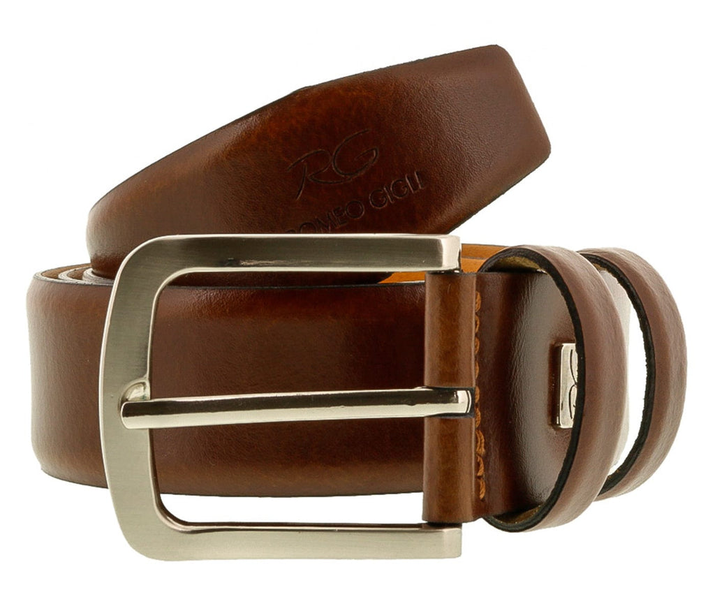 Romeo Gigli C855/35S Brown Leather Adjustable Mens Belt
