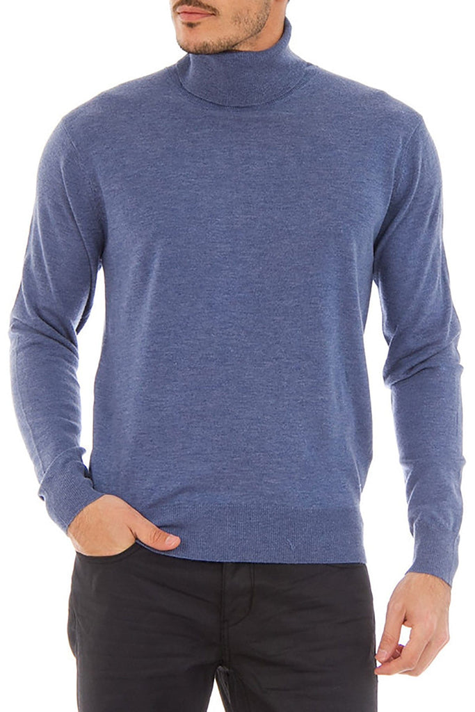 Cashmere Blend Light Blue Roll Neck Sweater -S