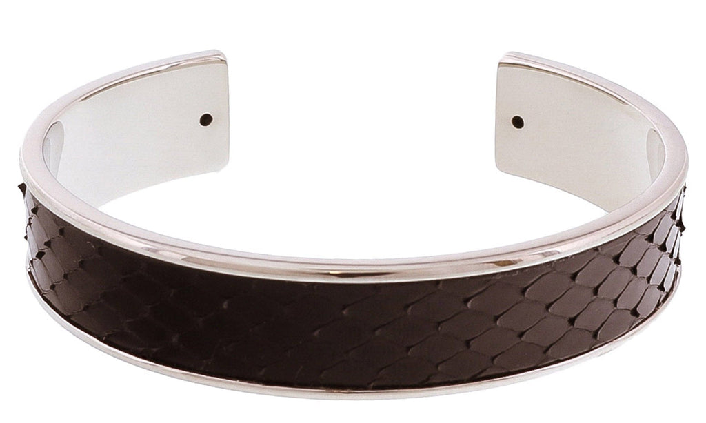 Stamerra MEMAN PITTONE ANR Black/Silver Genuine Python Bracelet