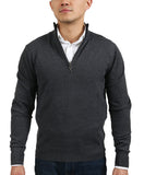 Real Cashmere Anthracite Half Zip Fine Cashmere Blend Mens Sweater-S