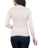 Real Cashmere Beige Crewneck  Cashmere Blend WomensSweater