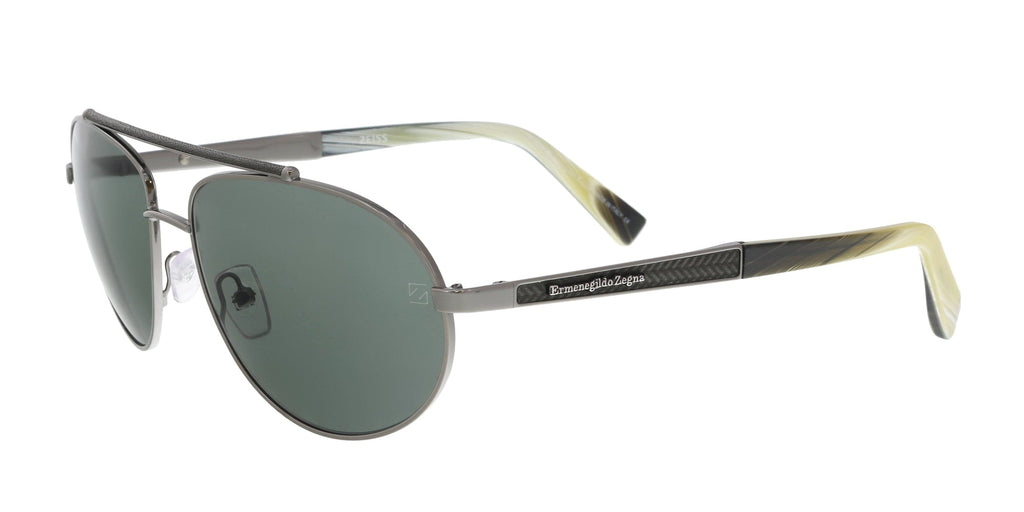 Ermenegildo Zegna EZ0037/S 12N Grey/Green Aviator Sunglasses