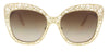 Dolce & Gabbana  Gold Cat Eye Sunglasses