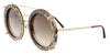 Dolce & Gabbana  Gold/bordeaux leo Round Dual Wear  Sunglasses