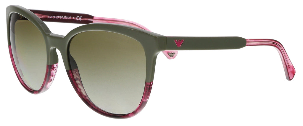 Emporio Armani EA4101 556913 Military/ Striped Pink Cat Eye Sunglasses