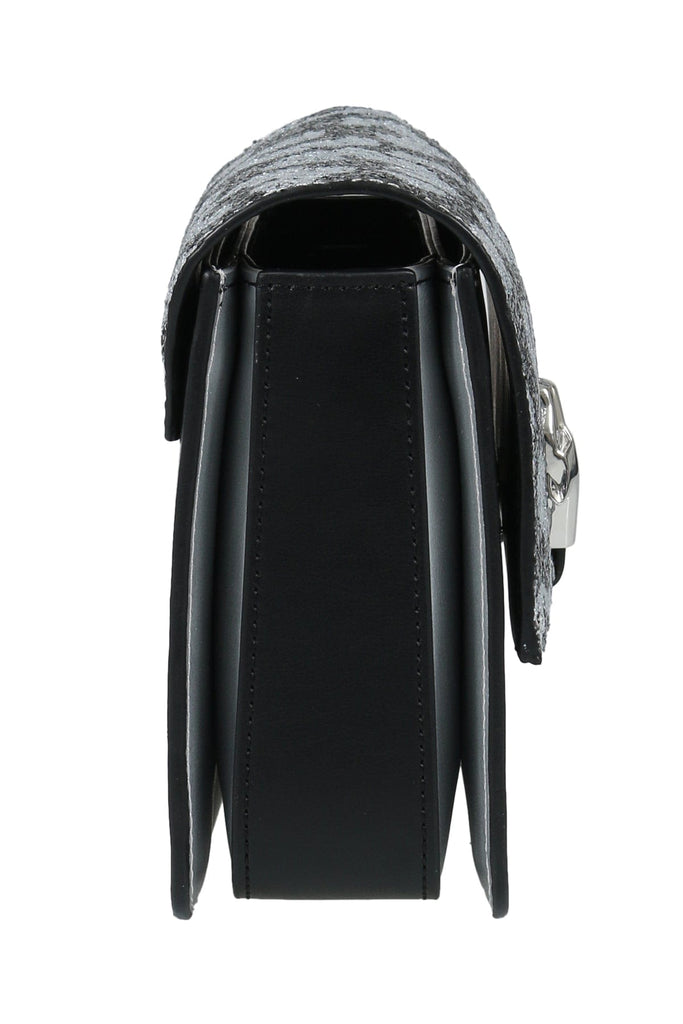 Roberto Cavalli Class GWLPCE B13 Milano Rmx 0 Black/Silver Medium Shoulder Bag