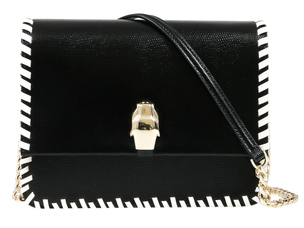 Roberto Cavalli Class GWLPCL B01 Milano Rmx 00 Black/White Large Shoulder Bag