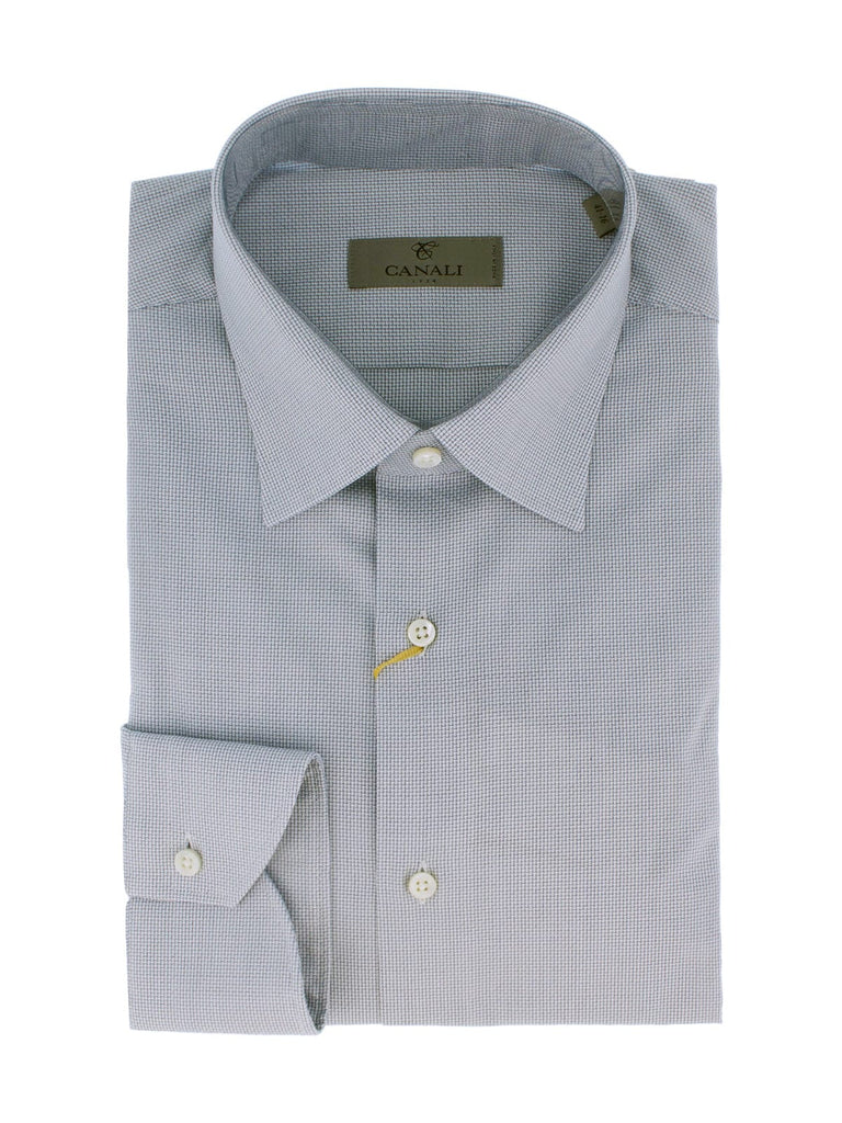 Canali Blue Weave Formal Shirts