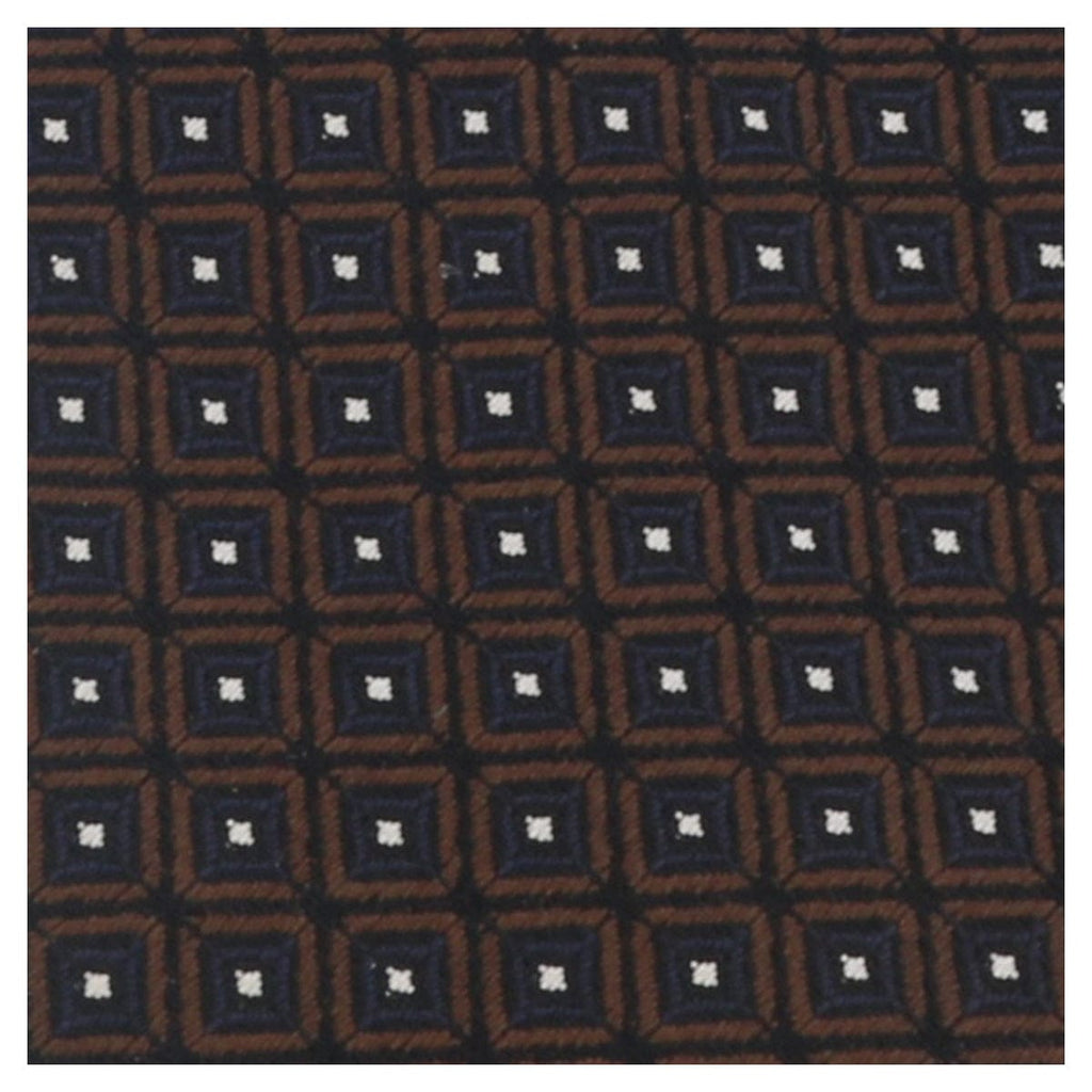 Ermenegildo Zegna Brown-Black Cubic Grid Tie