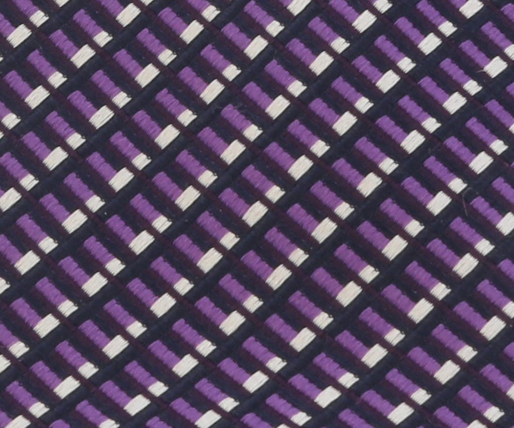 Ermenegildo Zegna Purple-Black Cubic Grid Tie