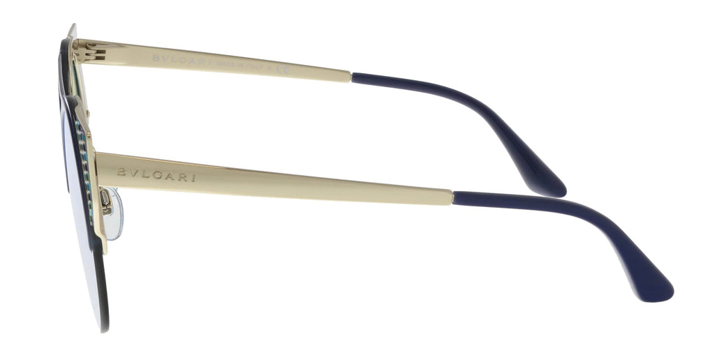 Bulgari BV6088 20206J Blue/ Pale Gold Cat eye Sunglasses