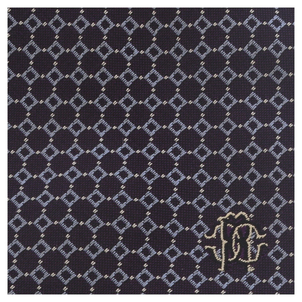 Roberto Cavalli ESZ020 02818 Purple/ Blue Micro Geometric Tie