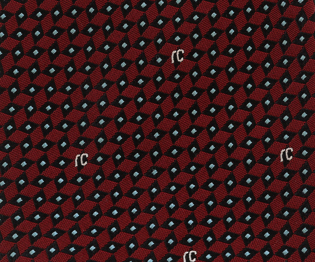 Roberto Cavalli ESZ041 02000 Red Micro Geometric Tie