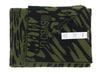 Roberto Cavalli ESZ025 D0491 Green/ Black Wool Blend Leopard Print Mens Scarf