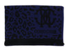 Roberto Cavalli ESZ029 03000 Purple Wool Blend Leopard Print Mens Scarf