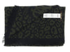 Roberto Cavalli ESZ029 04000 Military Green Wool Blend Leopard Print Mens Scarf