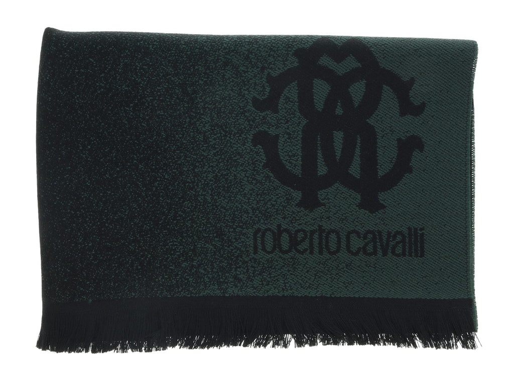 Roberto Cavalli ESZ055 04000 Green Wool Blend Ombre Mens Scarf