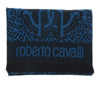 Roberto Cavalli ESZ056 04505 Turquoise Wool Blend Leopard Print Mens Scarf