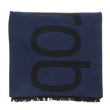 Roberto Cavalli ESZ061 04500 Blue Wool Blend Signature Mens Scarf