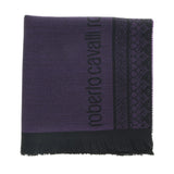 Roberto Cavalli ESZ062 03000 Purple Wool Blend Signature Mens Scarf