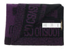 Roberto Cavalli ESZ068 03000 Purple Wool Blend Signature Mens Scarf