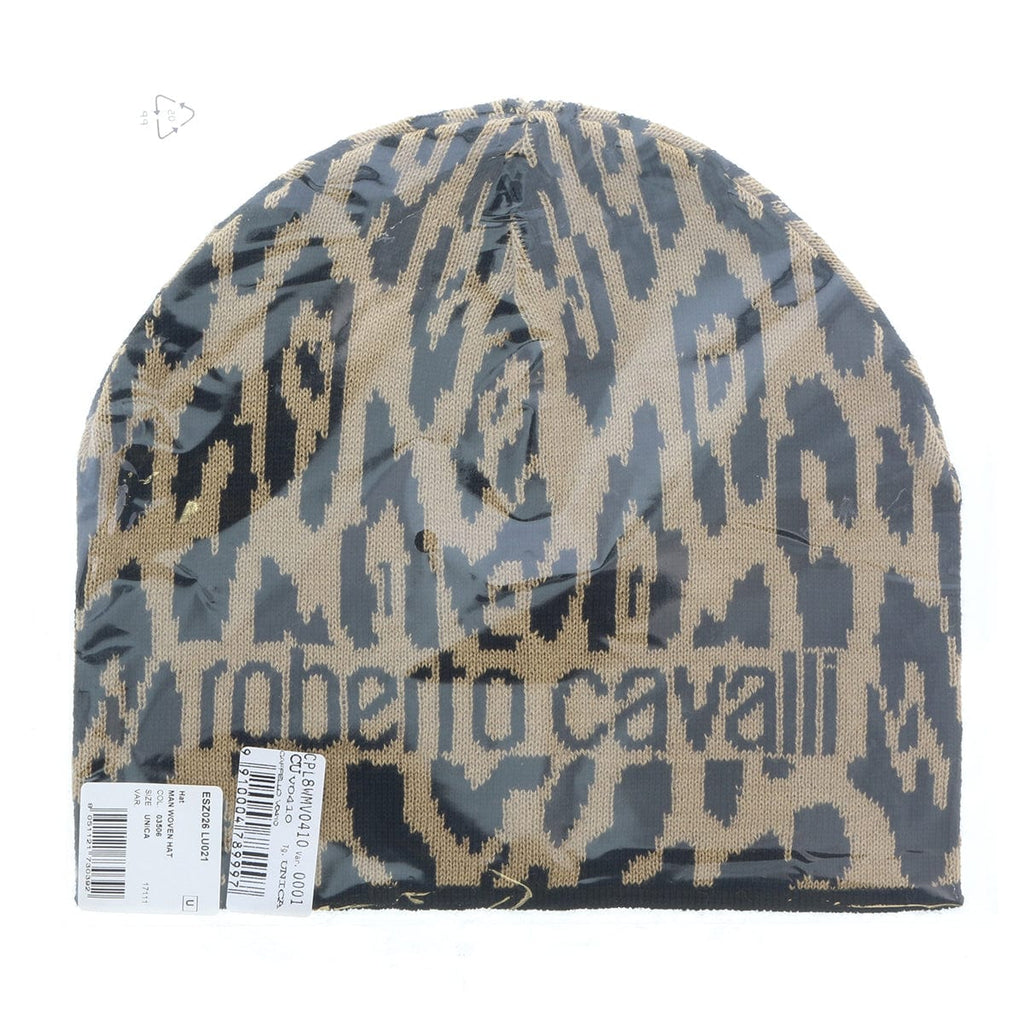 Roberto Cavalli  ESZ026 03506 Camel Jaguar Beanie Hat