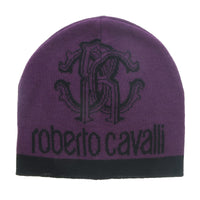 Roberto Cavalli ESZ053 04500 Blue Wool Blend Logo Mens Scarf
