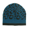 Roberto Cavalli  ESZ031 D2493 Black/Petrol Leopard Beanie Hat