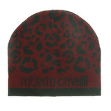 Roberto Cavalli   Maroon Leopard Beanie Hat