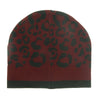 Roberto Cavalli  ESZ031 02000 Maroon Leopard Beanie Hat