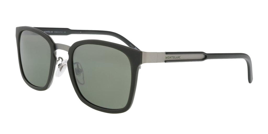 Montblanc  Dark Olive Rectangular Sunglasses