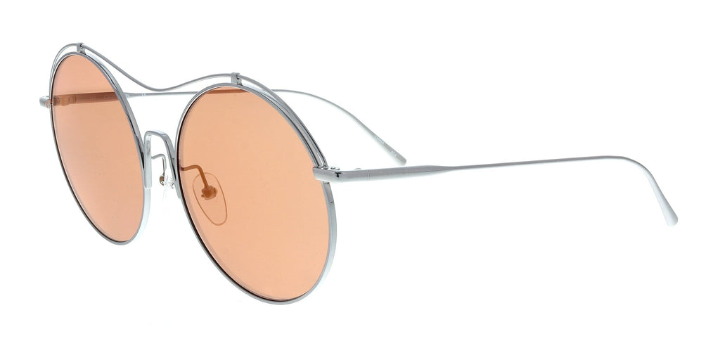 Calvin Klein  Shiny Gunmetal Round Sunglasses