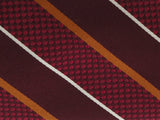 Canali Burgundy Pure Silk Traditional Stripe Tie- Blade Width 3in