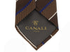 Canali Brown/Blue Pure Silk Traditional Stripe Tie- Blade Width 3in