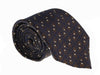 Canali Brown/Navy Blue Pure Silk Geometric Dot Pattern Tie- Blade Width 3in